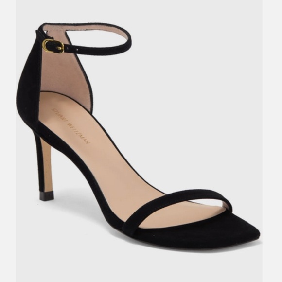 Stuart Weitzman Nearlynude Black Suede Heels Sandal SZ 9.5 EU 39.5 MSRP $630 - Picture 7 of 7